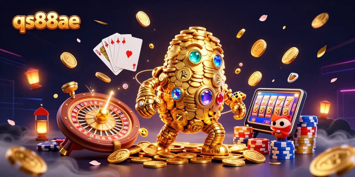 Experience thrilling gameplay with qs88ae's vibrant casino elements and dynamic golden golem.