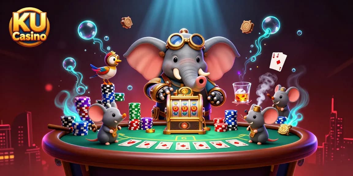 Experience thrilling gameplay at KU Casino with vibrant characters and gambling elements!
