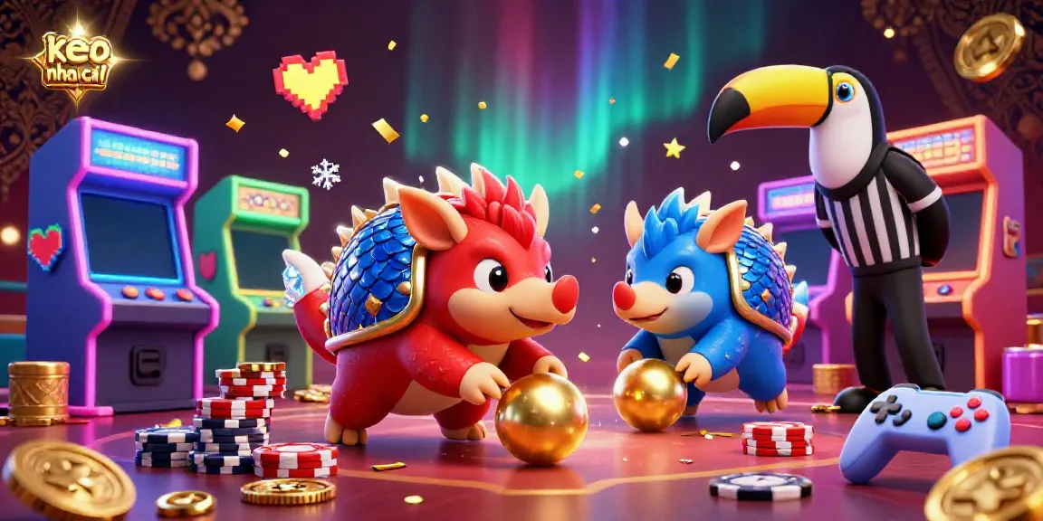 Experience the thrill of keo nha cai with vibrant pangolins enjoying the casino atmosphere.