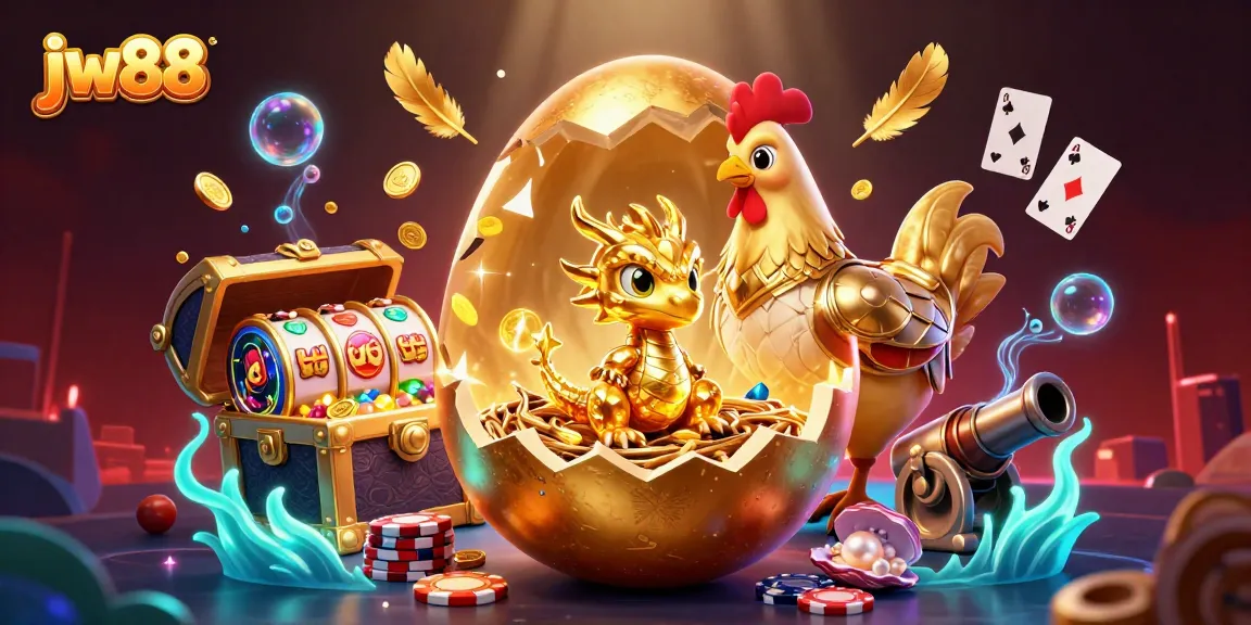 Experience the excitement of jw88 with a golden dragon and dynamic slot elements in a vibrant casino scene.