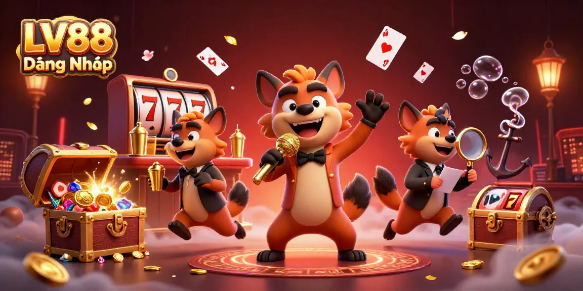 Join the excitement at LV88 Đăng Nhập with hyenas running a comedy casino club filled with vibrant gaming elements.