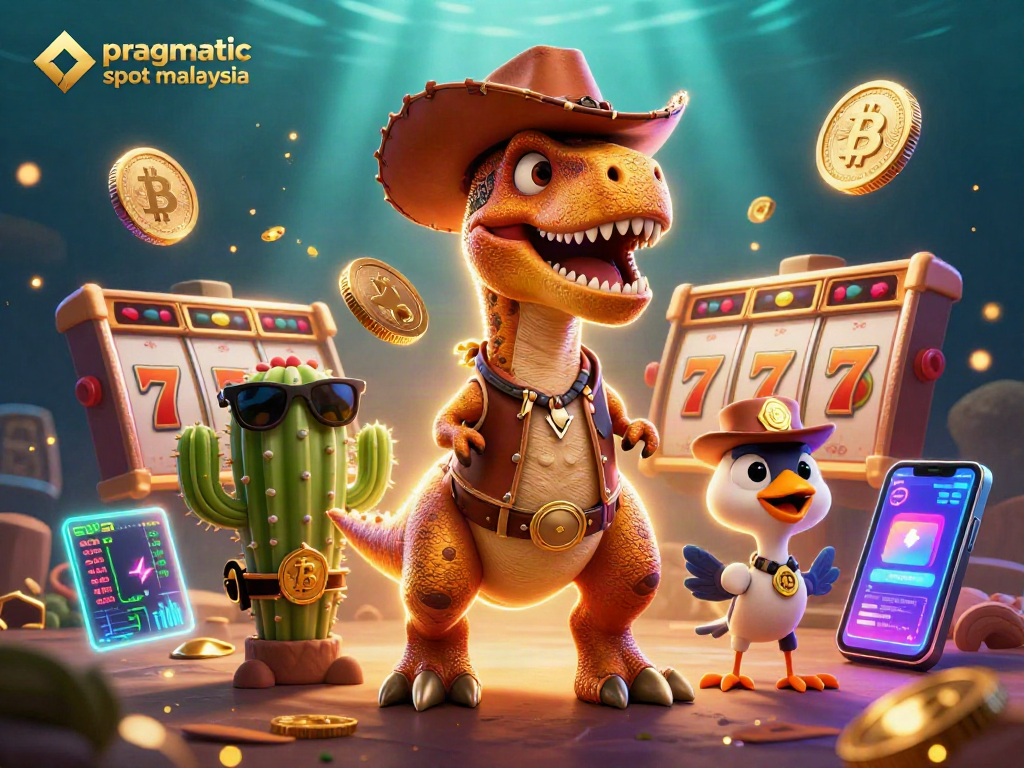 Spin to win with pragmatic slot malaysia in captivating 3D cartoon-style illustration featuring colorful casino elements.