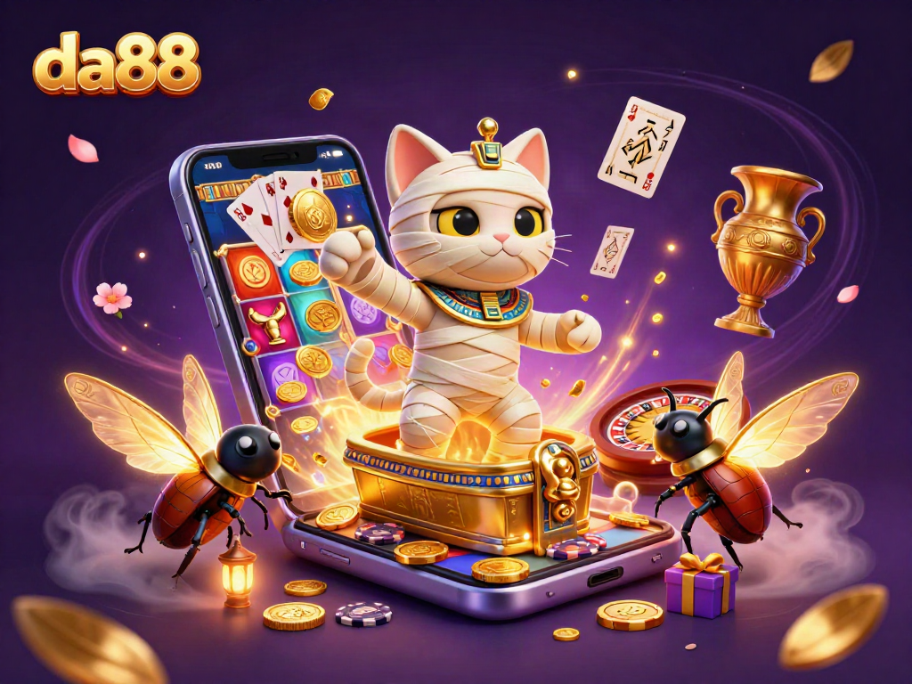 da88 players engage with thrilling slot games in a vibrant casino scene.