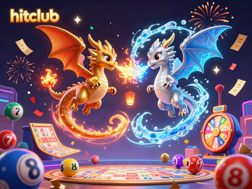Engage in winning strategies at hitclub with 3D dragons and vibrant gaming elements bursting with excitement.