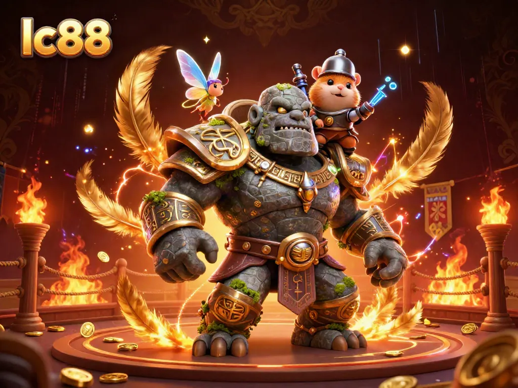 Bet big with lc88 at a vibrant animated casino featuring fantasy characters and thrilling game elements.