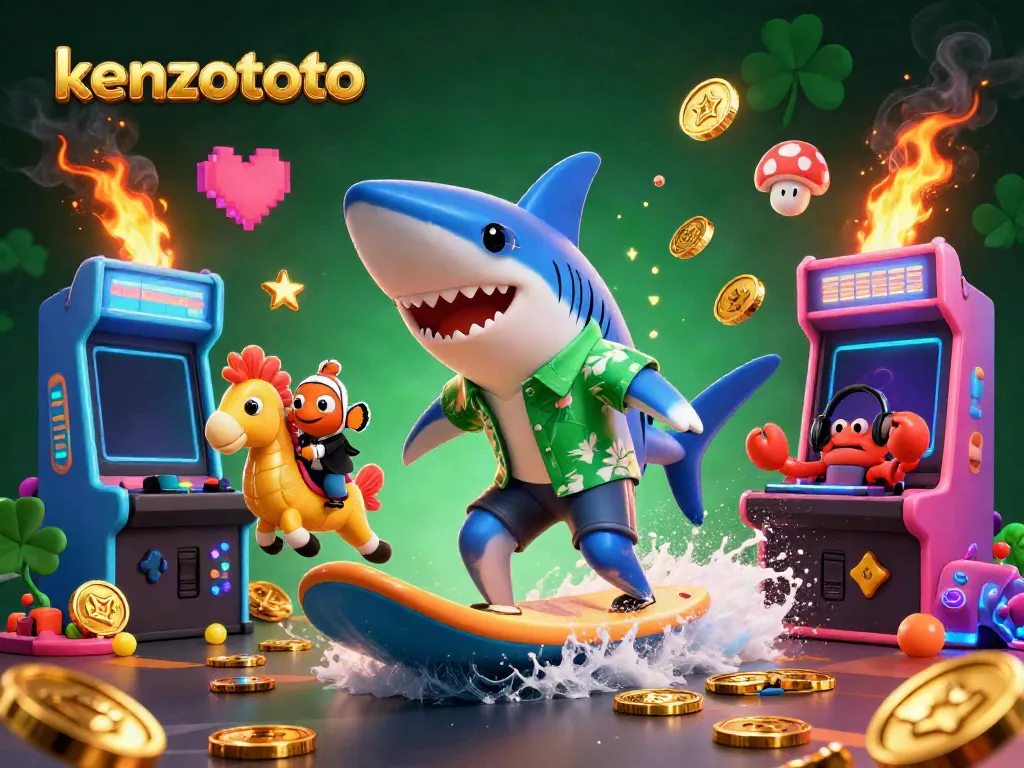 Experience high RTP and exciting gameplay with kenzototo, shown through colorful casino-themed characters.