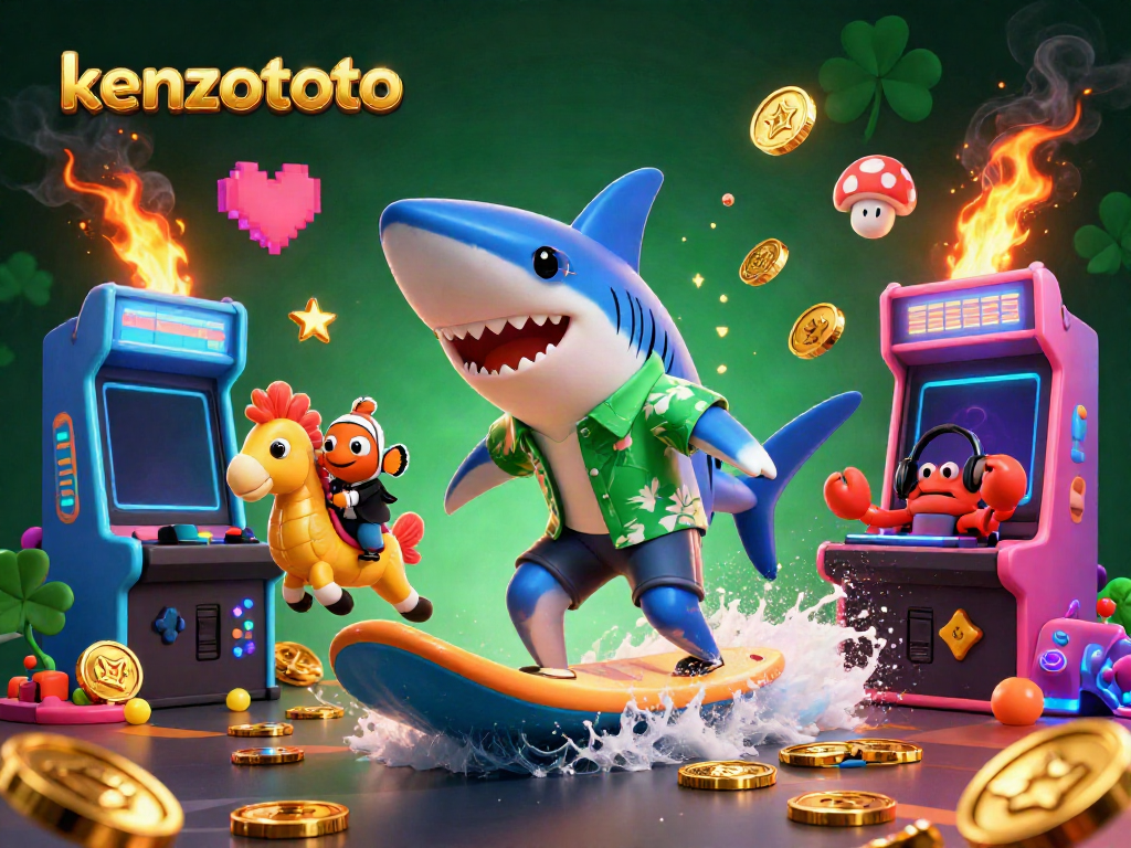 Experience high RTP and exciting gameplay with kenzototo, shown through colorful casino-themed characters.