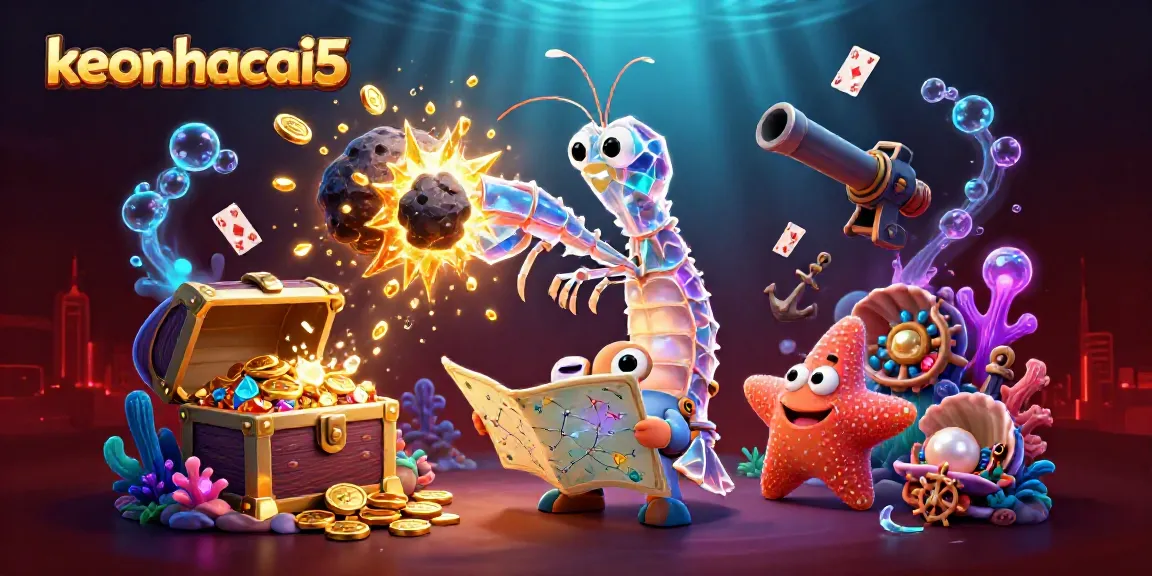 Discover the energy of keonhacai5 with vibrant underwater gold and gem treasures.