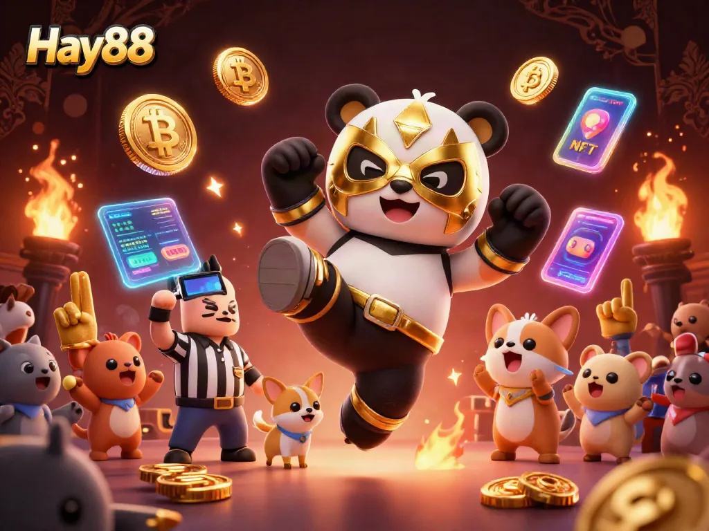 Join the excitement at Hay88 with vibrant characters and thrilling gambling elements in a dynamic scene.
