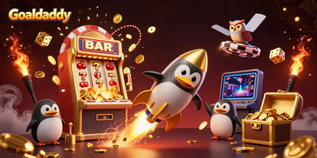 Experience thrilling gameplay with Goaldaddy at the casino, featuring animated characters and vibrant visuals.