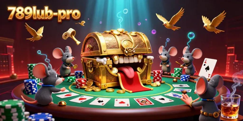 Engage in thrilling gameplay at 789lub-pro with an enchanting treasure chest attracting adventurer mice.
