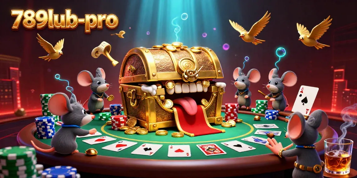 Engage in thrilling gameplay at 789lub-pro with an enchanting treasure chest attracting adventurer mice.