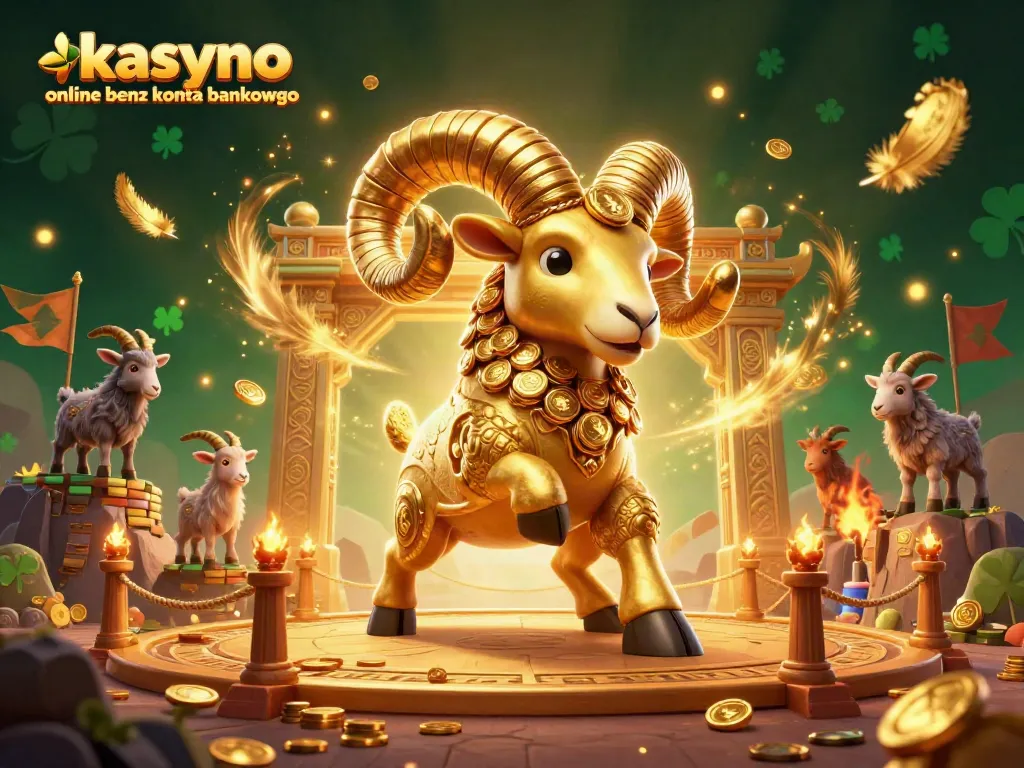 Experience kasyno online bez konta bankowego with dynamic features and golden rewards in vibrant 3D illustration.