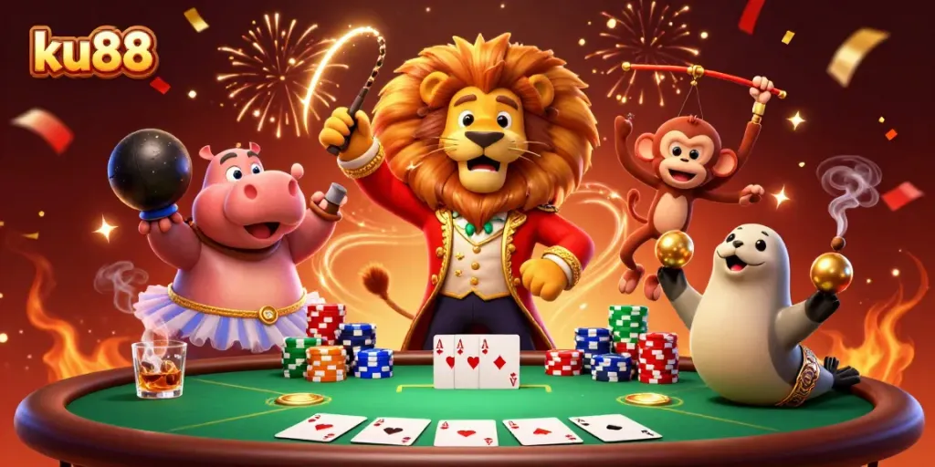 Experience thrilling games at ku88 with animated characters and vibrant casino elements.
