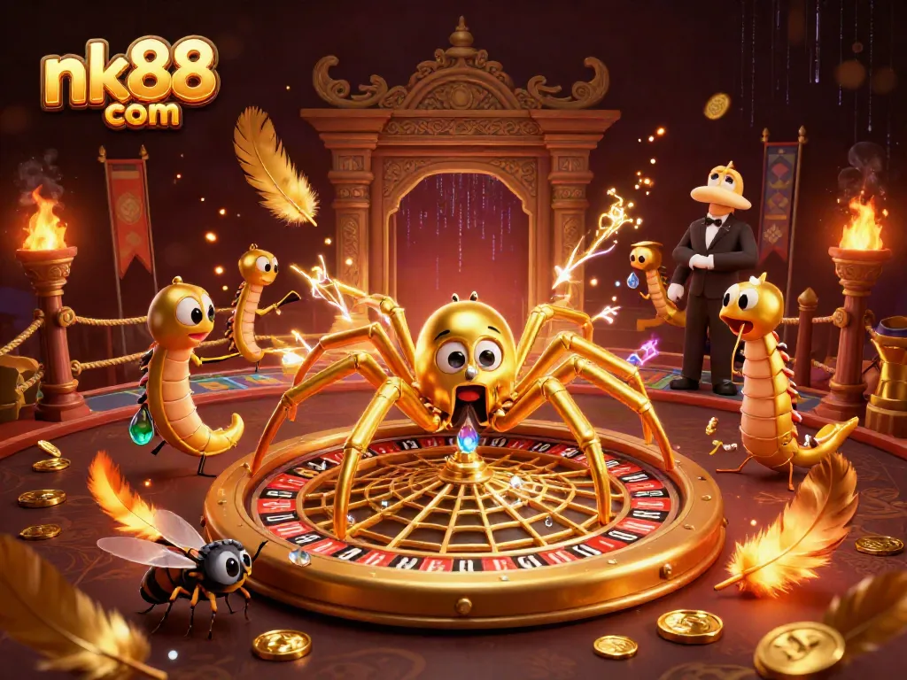 Experience thrilling bets with nk88 com in a vibrant 3D casino scene featuring dynamic characters.