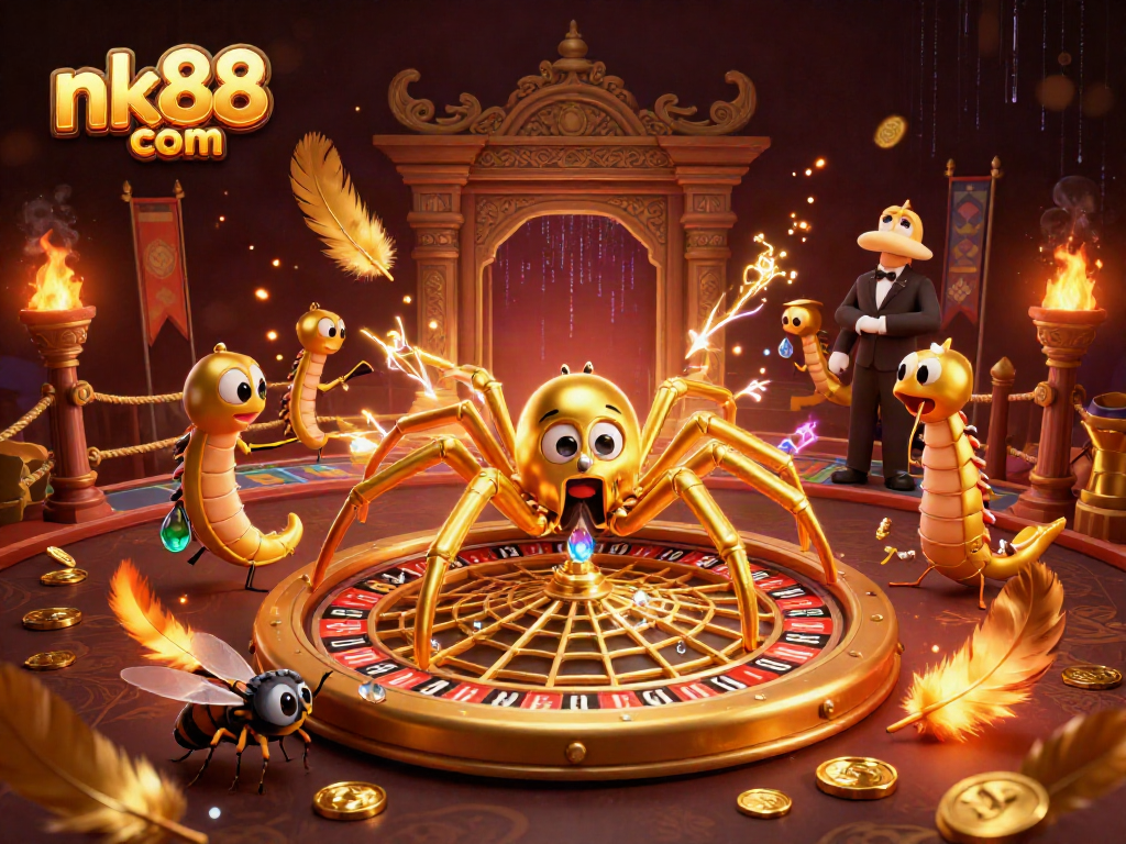 Experience thrilling bets with nk88 com in a vibrant 3D casino scene featuring dynamic characters.