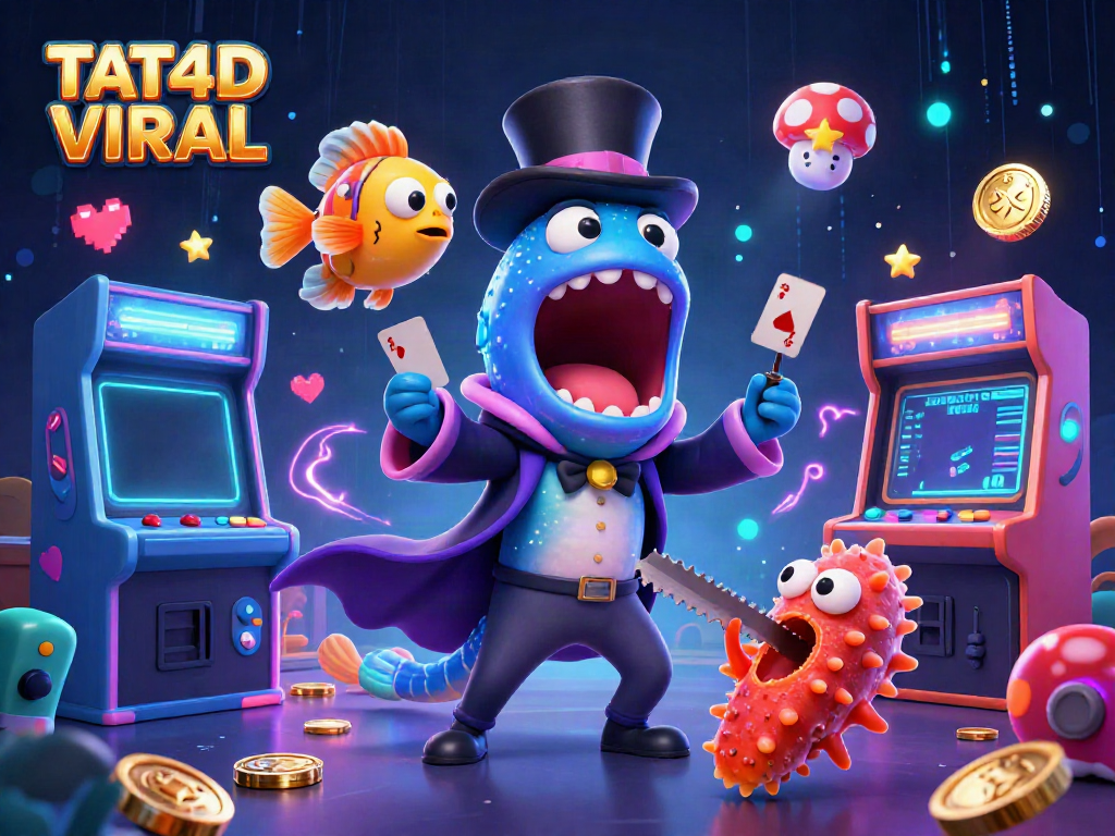 TAT4D VIRAL showcases a magical deep-sea gambling scene featuring vibrant characters and dynamic casino elements.