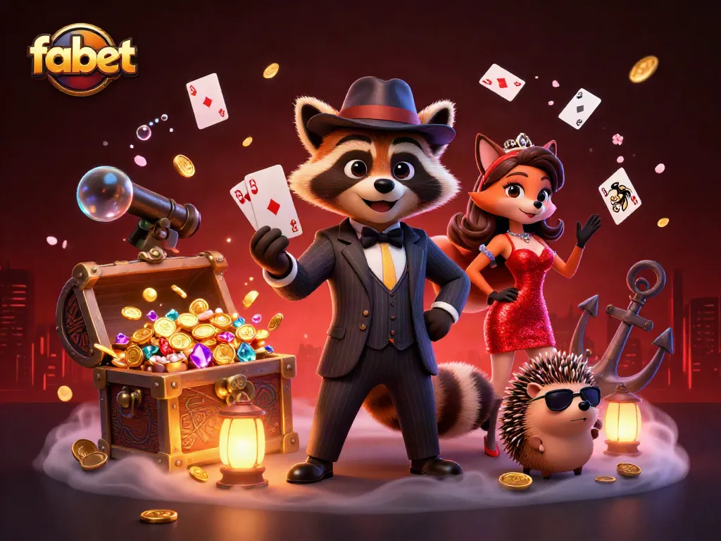 Experience the excitement of fabet with suave characters winning big in a thrilling casino atmosphere.
