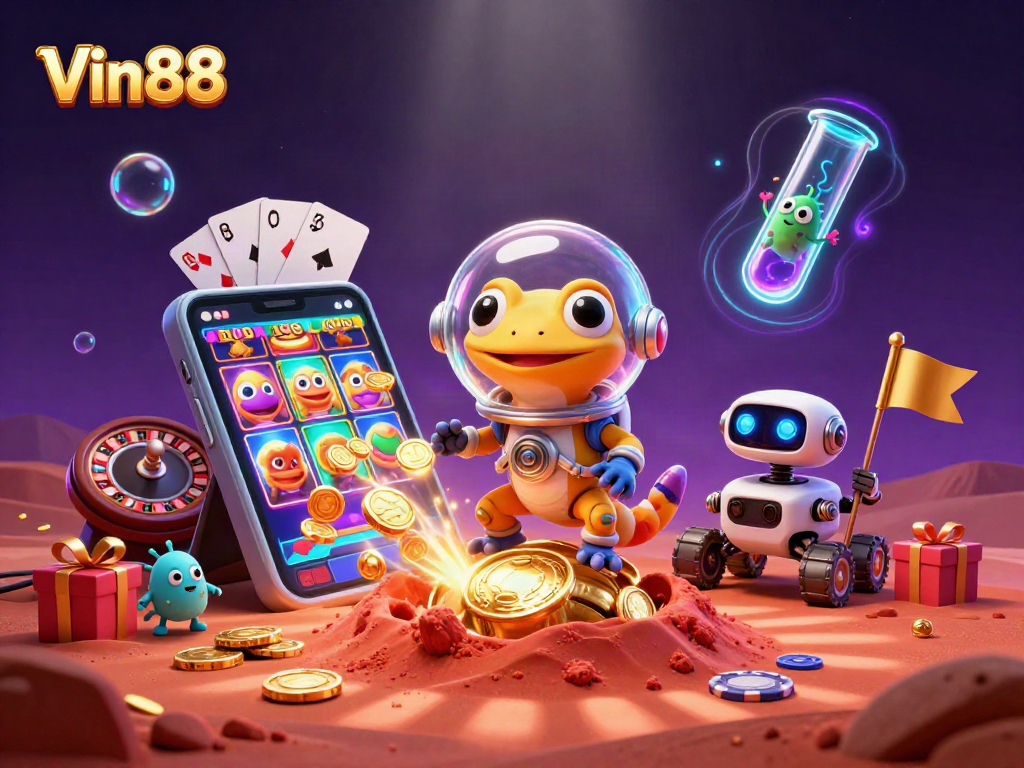 Win big at Vin88 with a dynamic 3D casino adventure featuring aliens and exciting games.