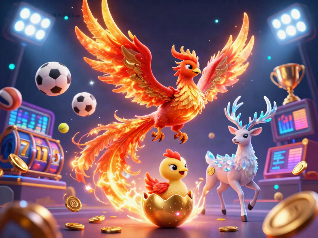 Engage with the vibrant atmosphere at nhà cái 78win featuring a phoenix soaring and slot game elements.