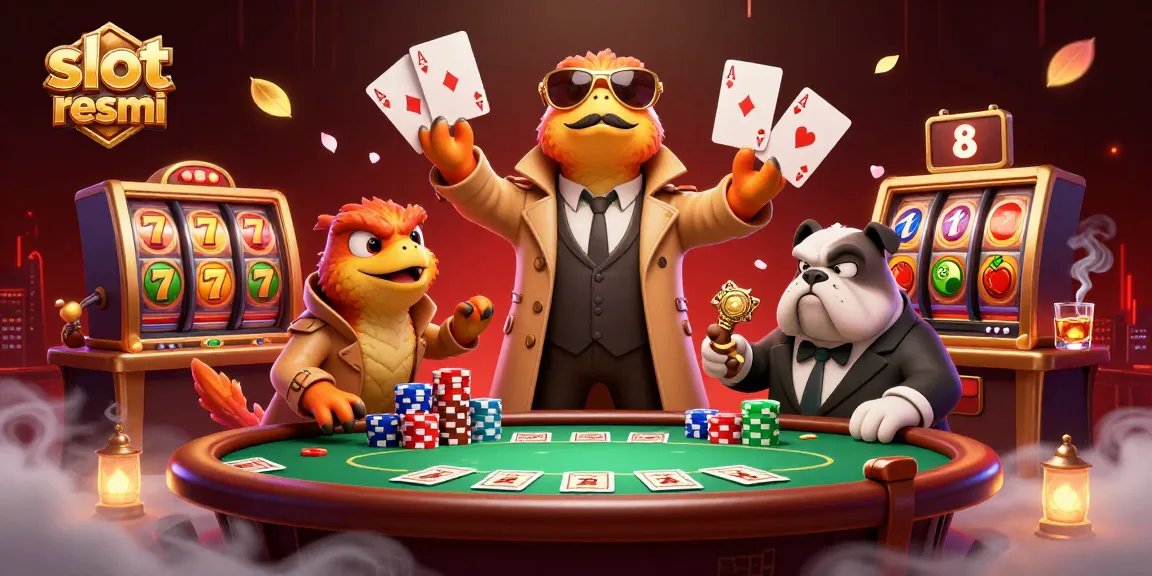 Experience slot resmi excitement with playful raptors in a casino scene filled with rich gaming elements.