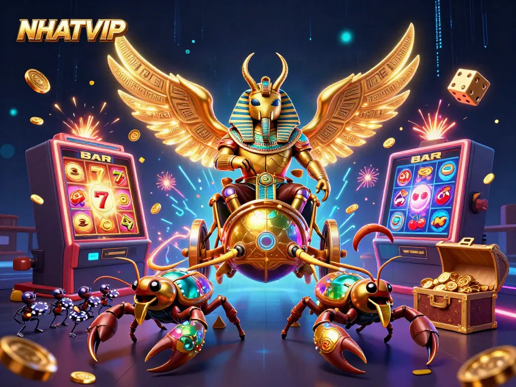 Experience thrilling gameplay at NHATVIP with a stunning illustration of unique characters and exciting gaming elements.