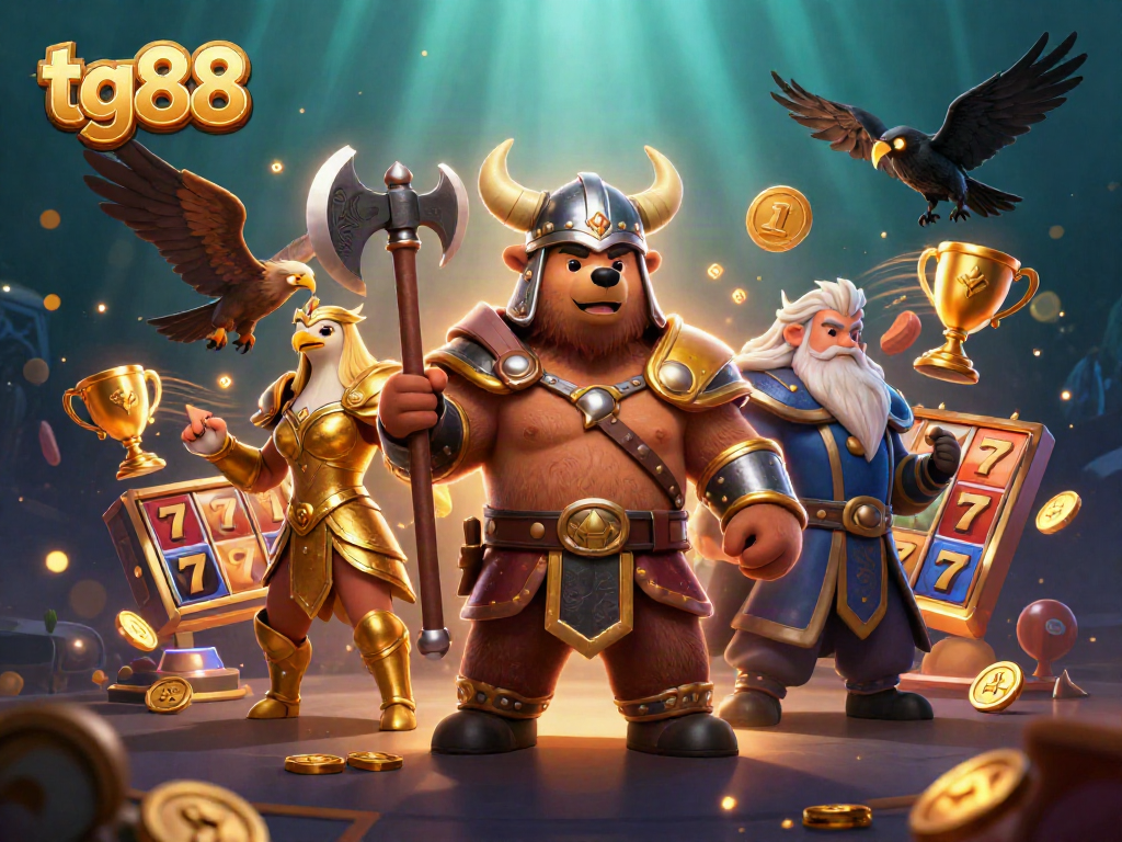 Experience high stakes at tg88 with thrilling slot games featuring Viking and fantastical elements.