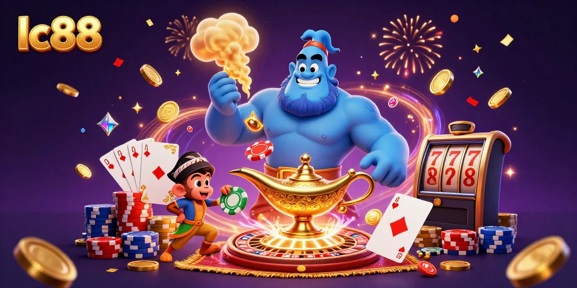Experience the excitement of lc88 with a colorful 3D casino scene showcasing vibrant characters and casino elements.