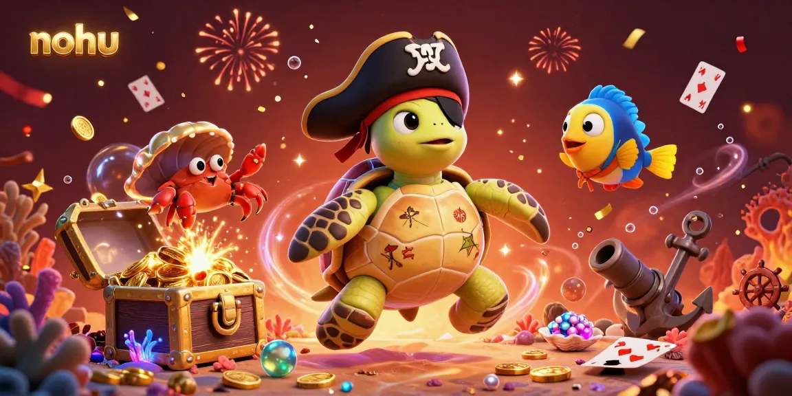 Experience thrilling wins with NOHU's vibrant 3D underwater casino scene featuring pirates and treasures.