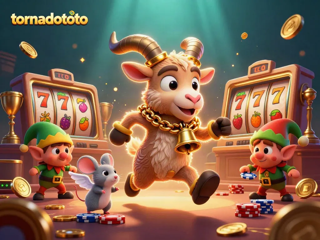 Experience winnings at tornadototo with a festive casino scene full of characters and vibrant visuals.