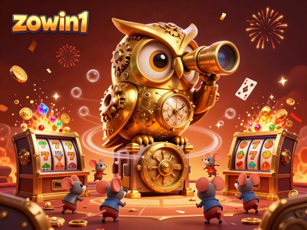 Engage in the thrilling world of gambling at zowin1 with a vibrant 3D casino scene.