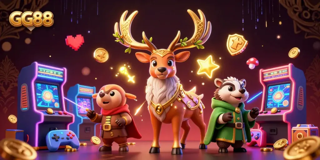 Play and win at GG88 with a vibrant array of fantasy gaming elements and characters.