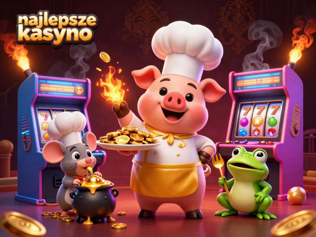 Experience the thrill of the najlepsze kasyno online with vibrant characters and golden game elements.