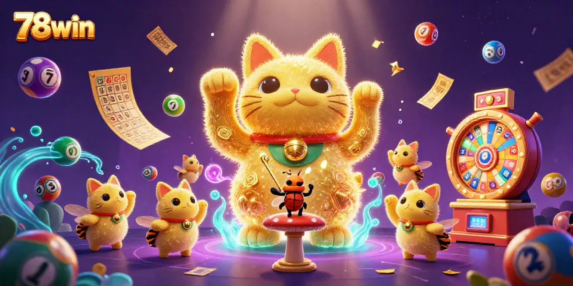 Experience the excitement of 78win with vibrant colors and dynamic lottery elements.
