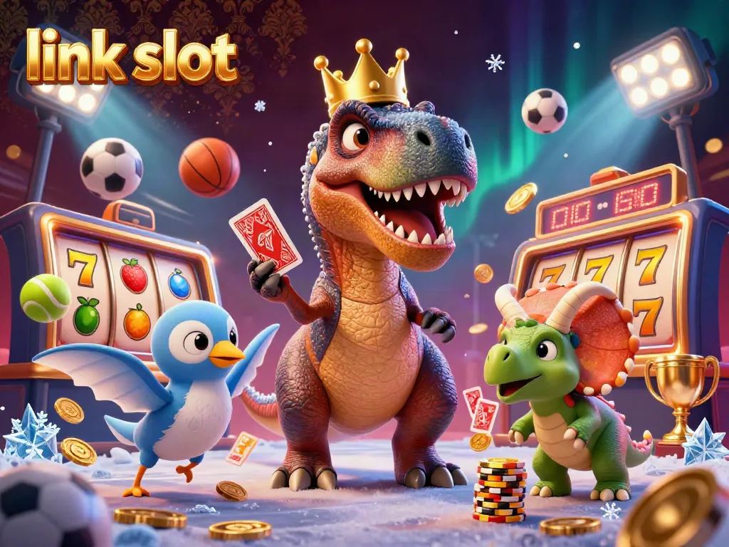 Engage in the thrilling world of link slot with vibrant 3D characters and casino games.