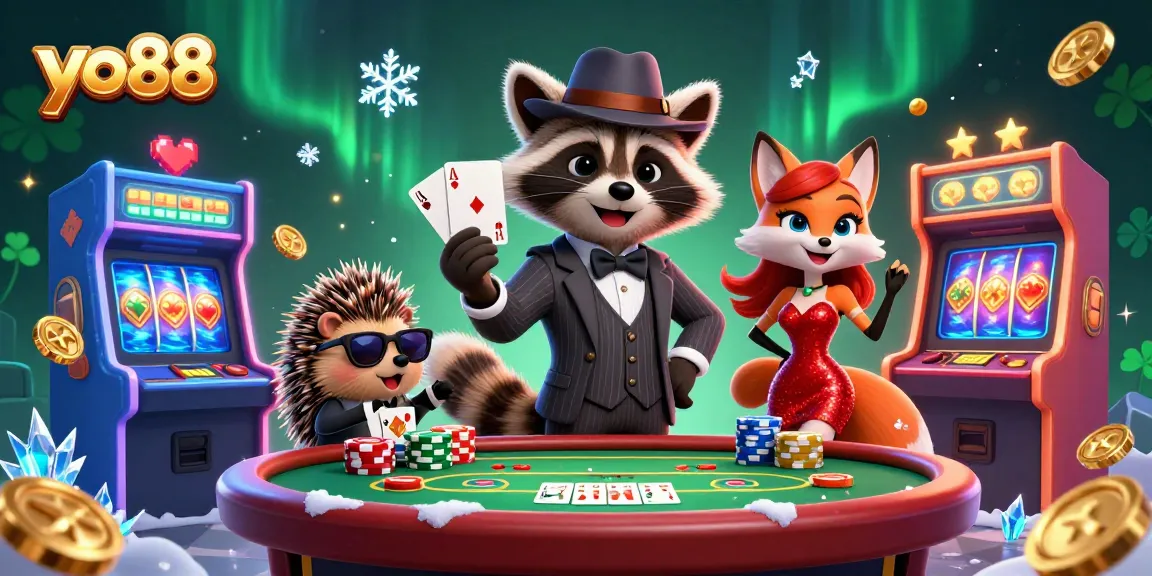 Experience thrilling gameplay at yo88 with a vibrant casino scene featuring characters and slot elements.