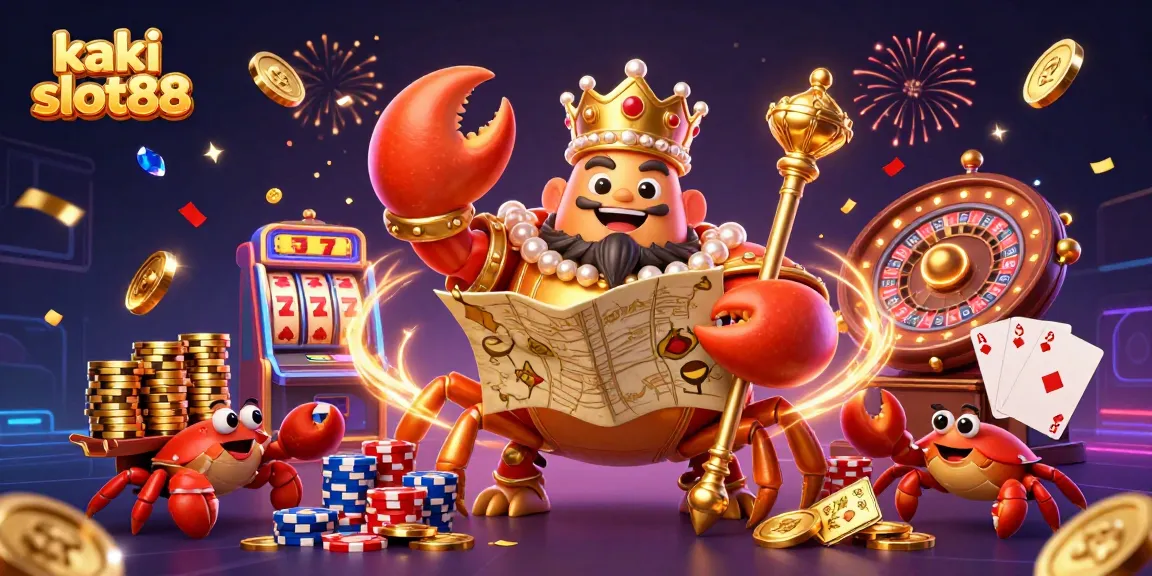 Gali kemenangan di kaki slot88 dengan ilustrasi kasino yang penuh warna dan keberuntungan