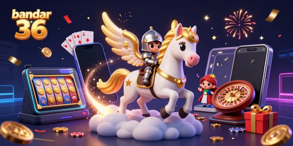 Slot gacor dan keberuntungan hiasi bandar 36 dalam ilustrasi oyun yang magis.