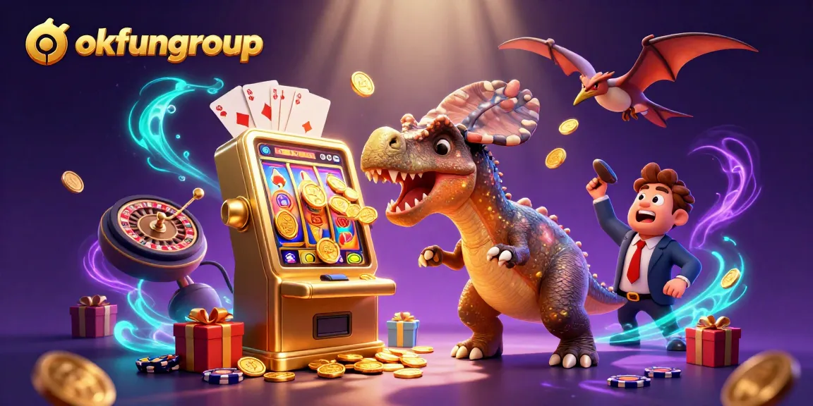 Engage with okfungroup's thrilling jackpot scene featuring casino characters in action.