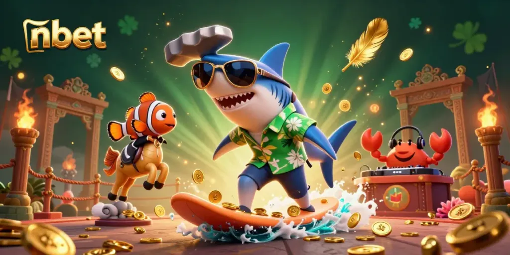 Experience thrilling winnings with nbet in a vibrant underwater casino scene.