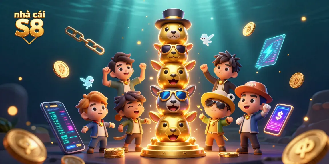 Engage in exciting play at nhà cái S8 with vibrant casino-themed digital illustration showcasing unique gaming elements.